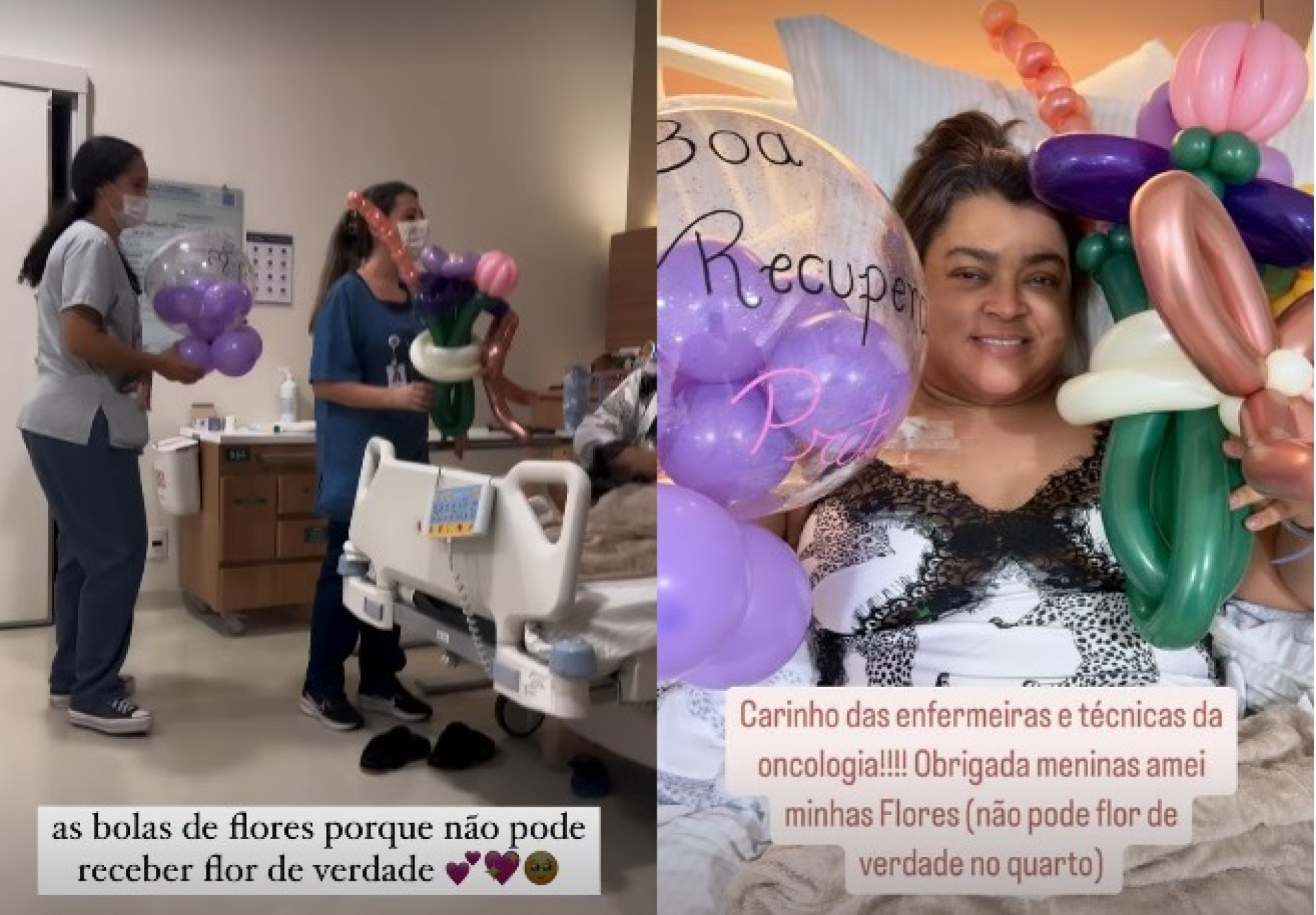 Cantora ganhou surpresa de enfermeiras durante internação  - Reprodução/Instagram