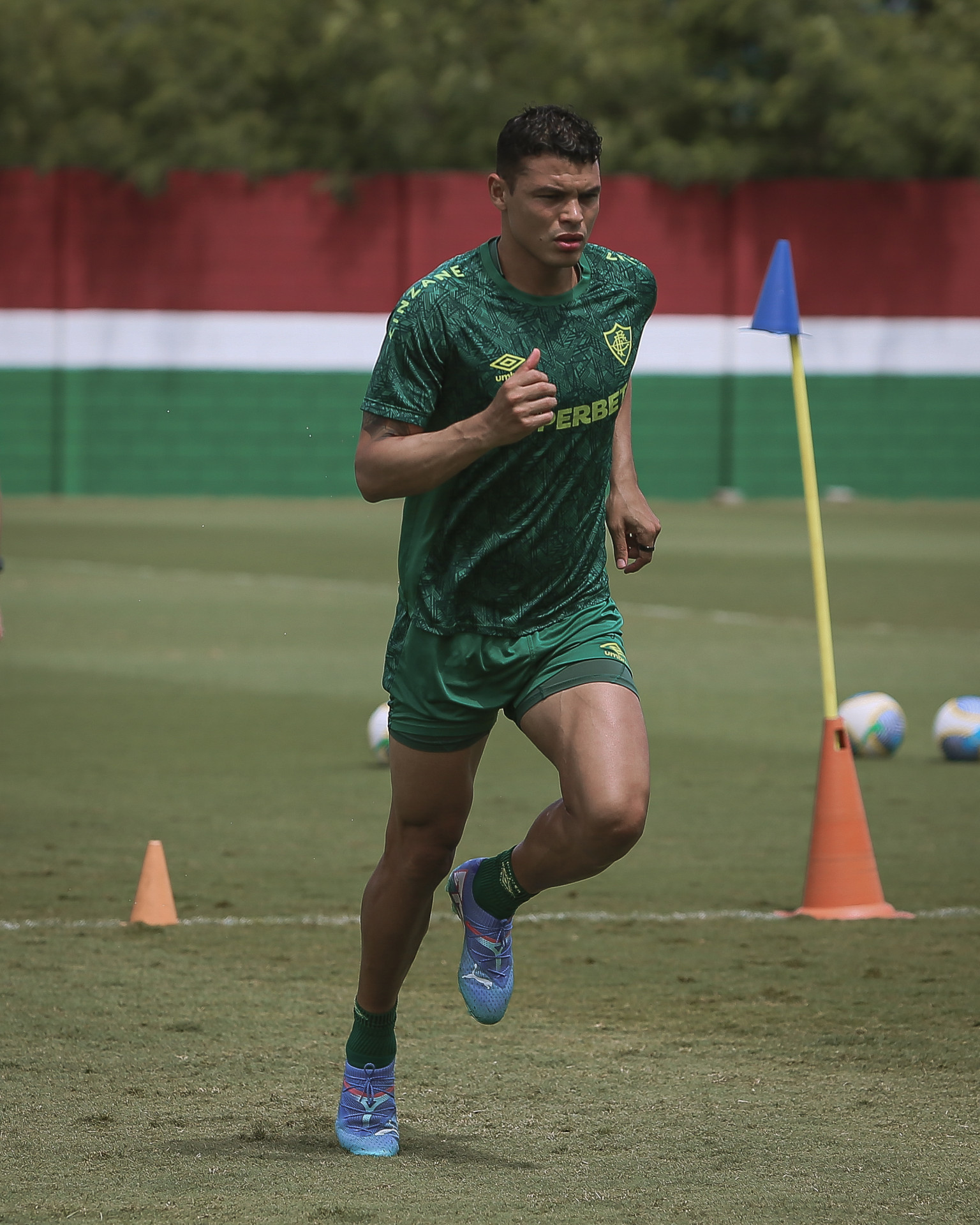 Thiago Silva em treino do Fluminense