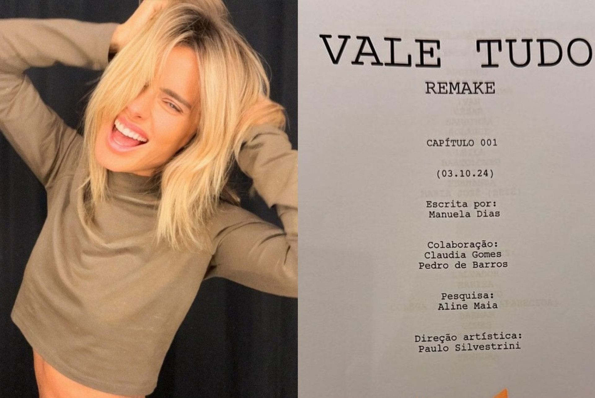 Atriz confirmou participação no remake de 'Vale Tudo' - Reprodução/Instagram