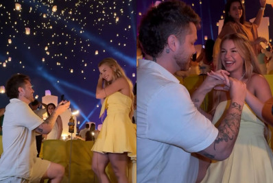 Gustavo Tubarão encanta ao pedir namorada em casamento durante festival de lanternas na Tailândia  