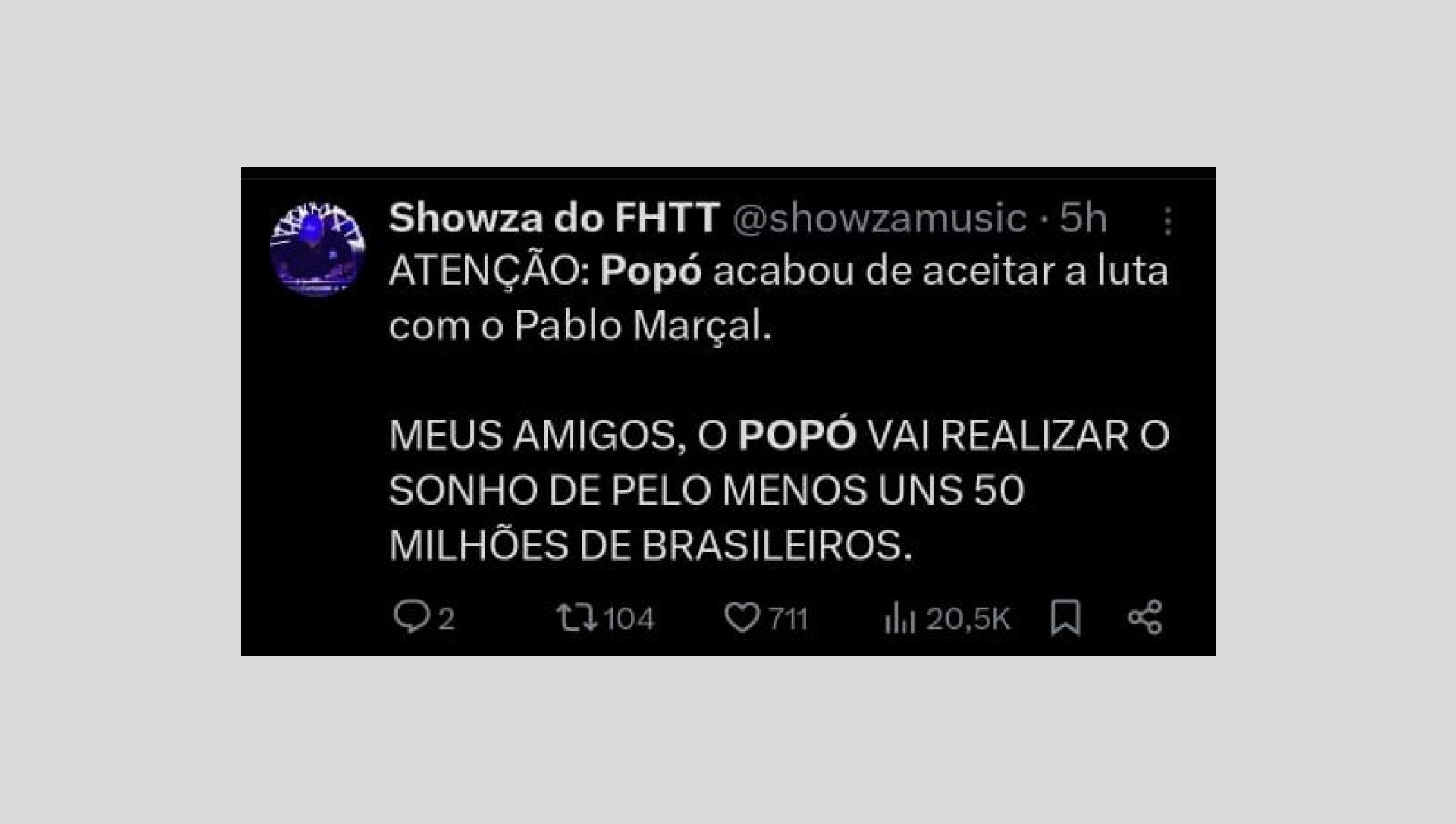 Internauta comentaram o desafio de Popó e Pablo Marçal - Reprodução de Internet