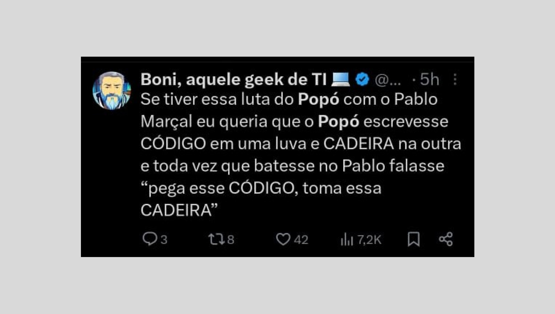 Internauta comentaram o desafio de Popó e Pablo Marçal - Reprodução de Internet