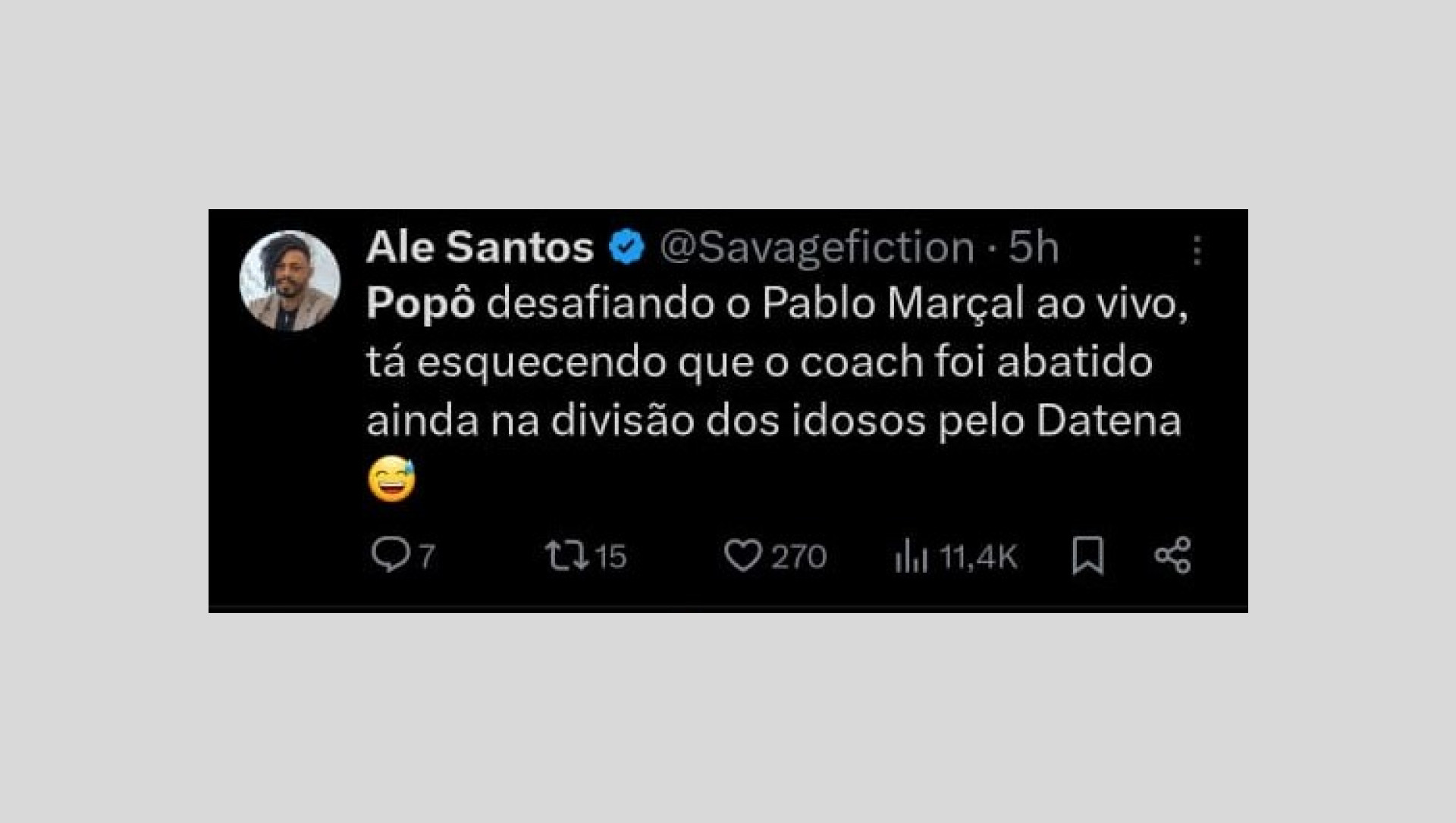 Internauta comentaram o desafio de Popó e Pablo Marçal - Reprodução de Internet