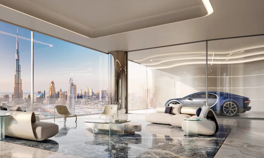 Imagens do projeto do Bugatti Residences, empreendimento de luxo em Dubai, onde NMeymar comprou cobertura