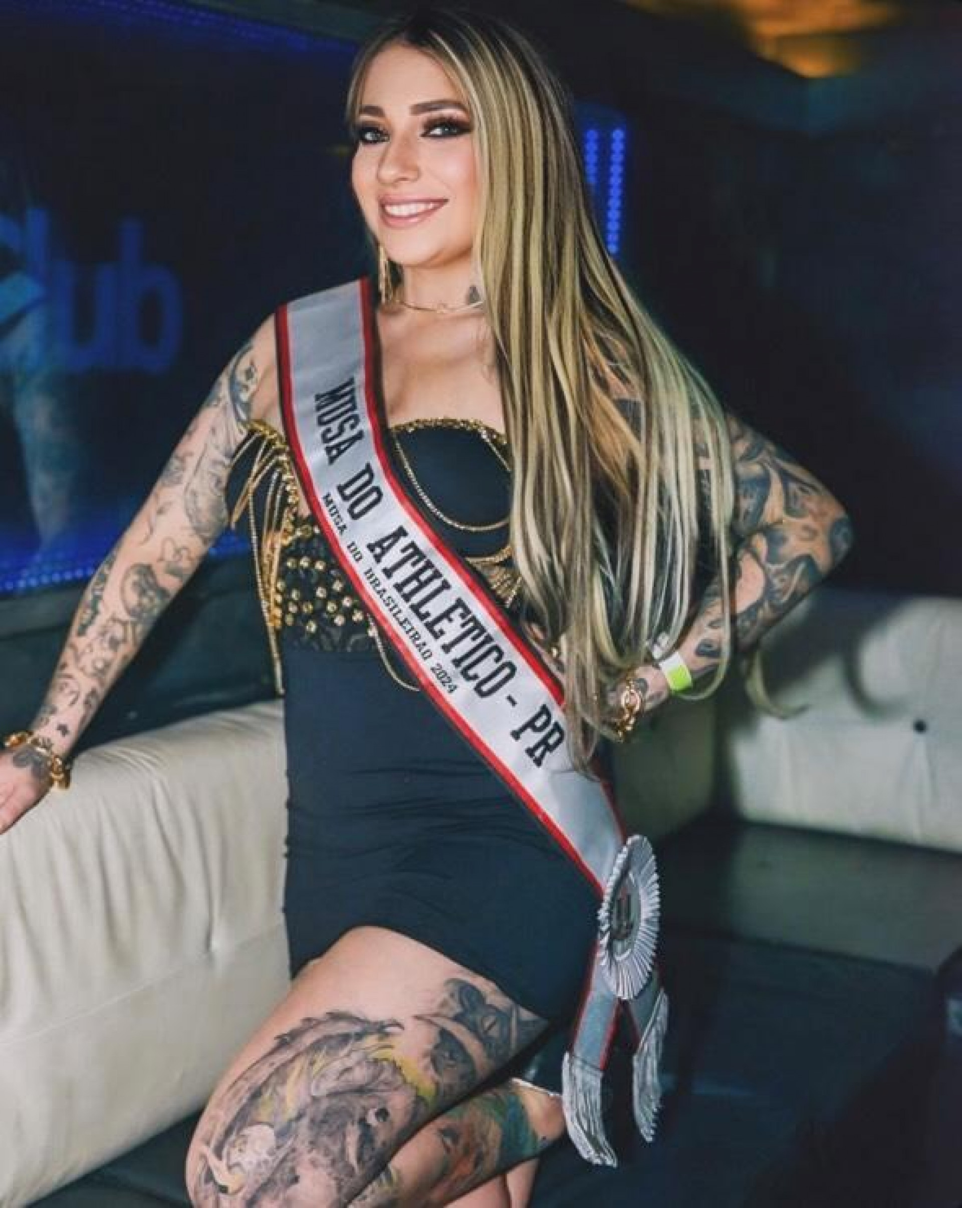 Musa do Athletico-PR, Sarah Lee pode incluir mais uma tatuagem no corpão - Divulgação / @jb_rain