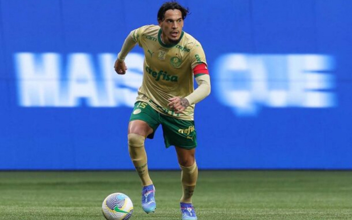 O jogador Gustavo Gómez, da SE Palmeiras, em jogo contra a eqiupe do Criciúma EC, durante partida válida pela vigésima sexta rodada, do Campeonato Brasileiro, Série A, na arena Allianz Parque. (Foto: Cesar Greco/Palmeiras/by Canon)