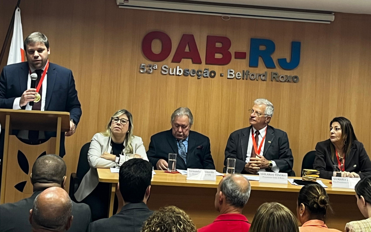 Fabrício Almeida realizou um discurso de agradecimento para o público presente 