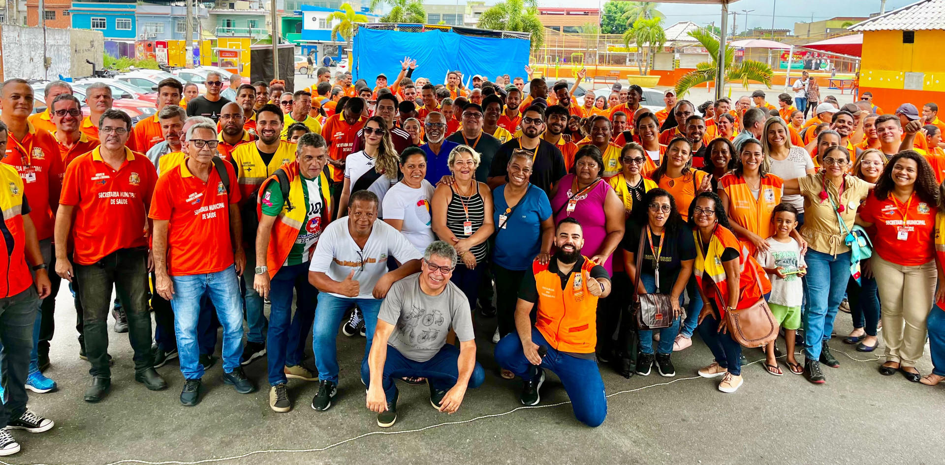 O Departamento de Controle de Vetores e Zoonoses de Belford Roxo reuniu cerca de 200 agentes para o "Dia D" de combate à dengue no município - Renan Marques/PMBR