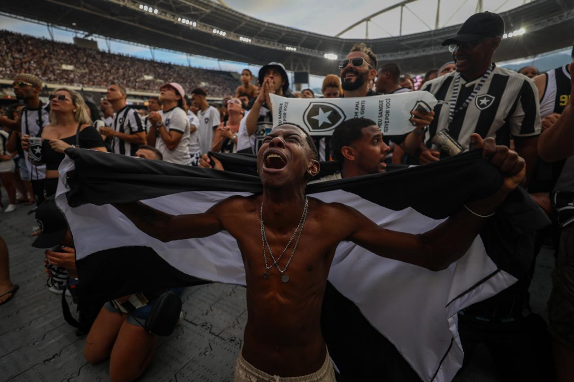 Torcida do Botafogo fez a festa com o título da Libertadores  - Renan Areias/ Agência O Dia