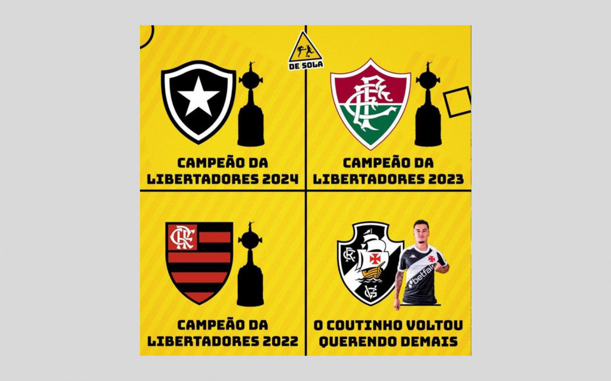 O fato do Vasco ser o único grande do Rio fora do Mundial gerou piadas e brincadeiras na internet