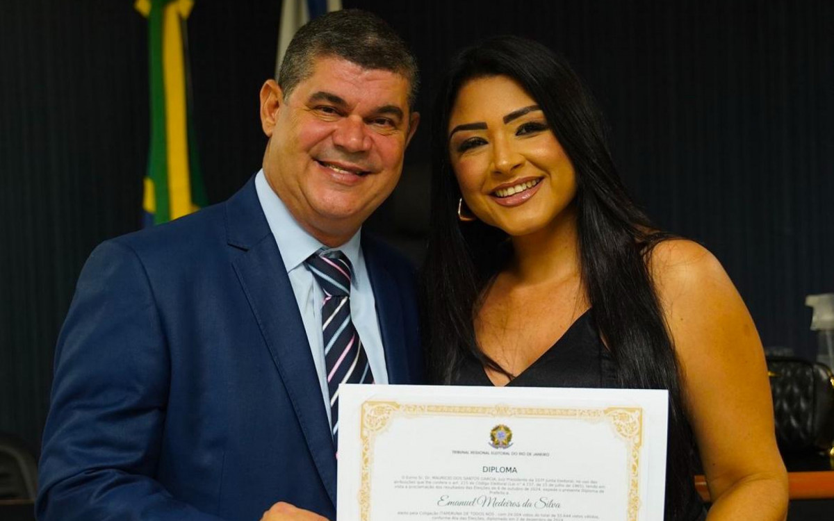 Prefeito de Itaperuna-RJ, Nel Medeiros e a esposa Tati Cardoso
