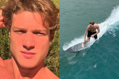 Pedro Novaes aproveita folga da novela 'Garota do Momento' para surfar