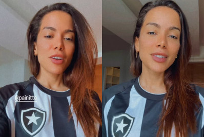 Anitta veste camisa do Botafogo e relembra relação com time: 'Cumprido o desejo do meu pai'