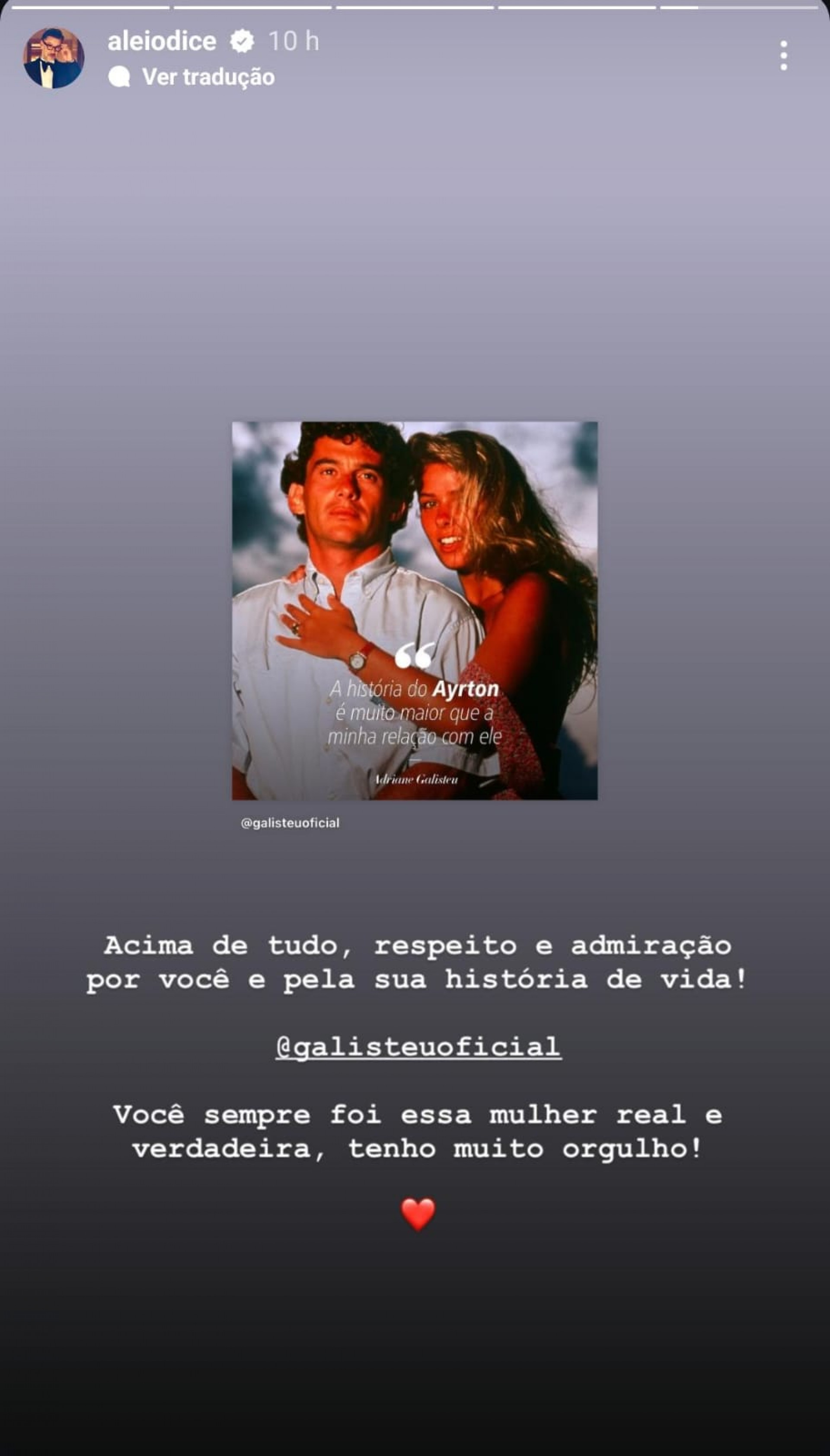 Marido de Adriane Galisteu reage à declaração da apresentadora sobre Ayrton Senna - Reprodução / Instagram