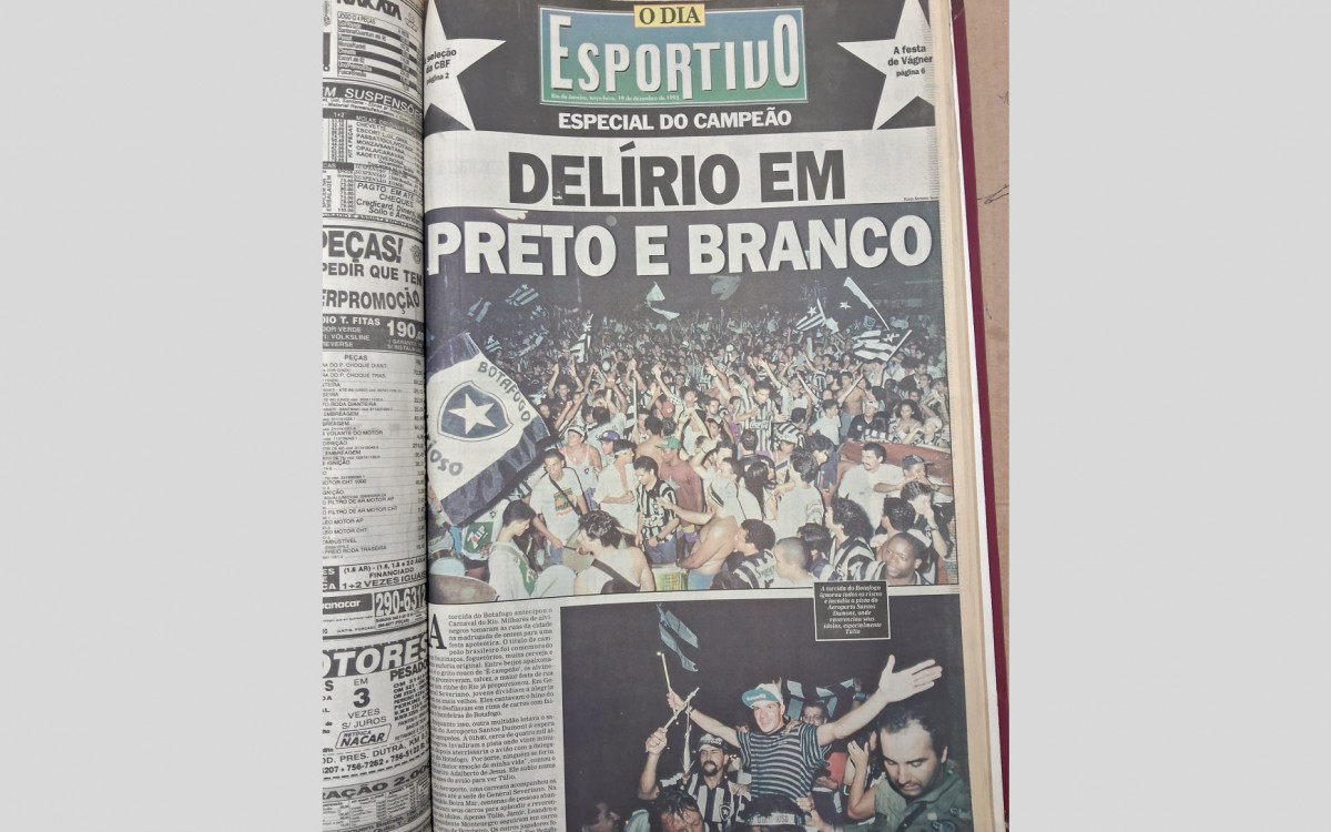 O título do Botafogo em 1995 ganhou um caderno especial na edição do Jornal O Dia