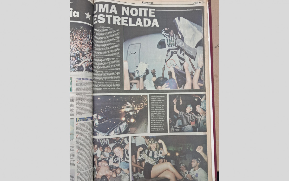 Entre as fotos da loucura que foi a invasão da pista do Santos Dumont na chegada do Botafogo, Túlio \'pescou\' um peixe