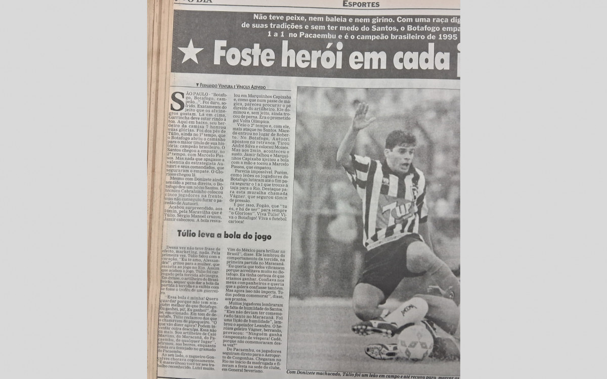 Crônica sobre a final conta a dramática partida entre Santos 1x1 Botafogo, o que garantiu o título ao Glorioso