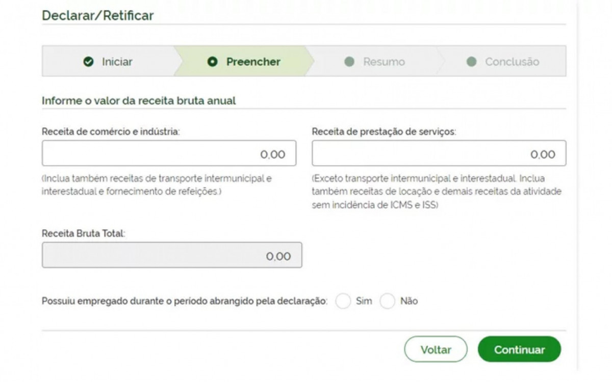 Declaração Anual de Faturamento do MEI, a DASN-Simei - Reprodução/Simples Nacional