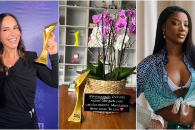 Ivete manda flores e troféu para Ludmilla após gafe no Prêmio Multishow 