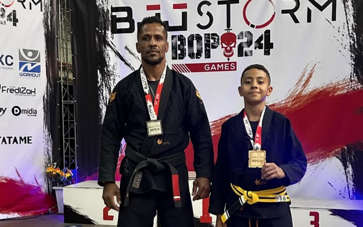 Junto do pai, Bryan Coliseu é um dos destaques do BJJ Storm 

