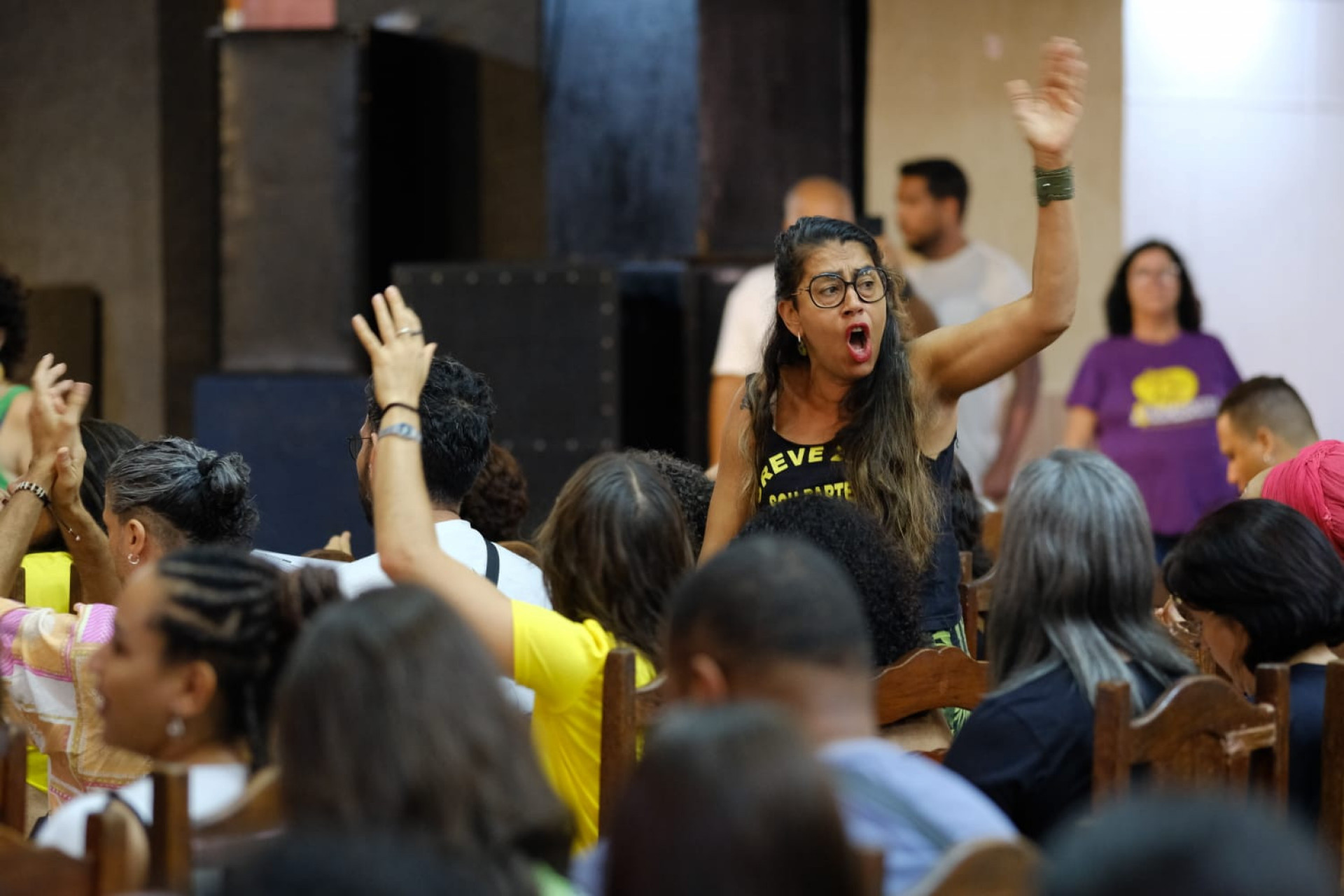 Professores encerraram greve em assembleia realizada no Club Municipal, na Tijuca - Pedro Teixeira / Agência O Dia