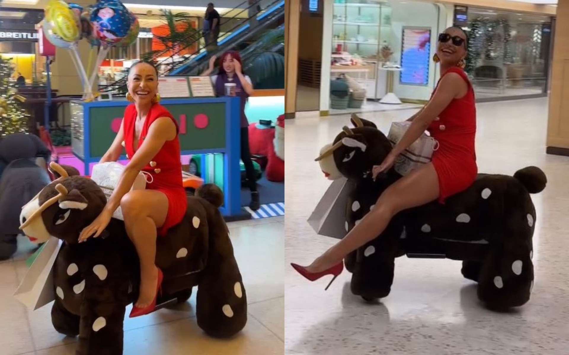 Sabrina Sato se diverte com passeio em carrinho de pelúcia em shopping de SP - Reprodução / Instagram