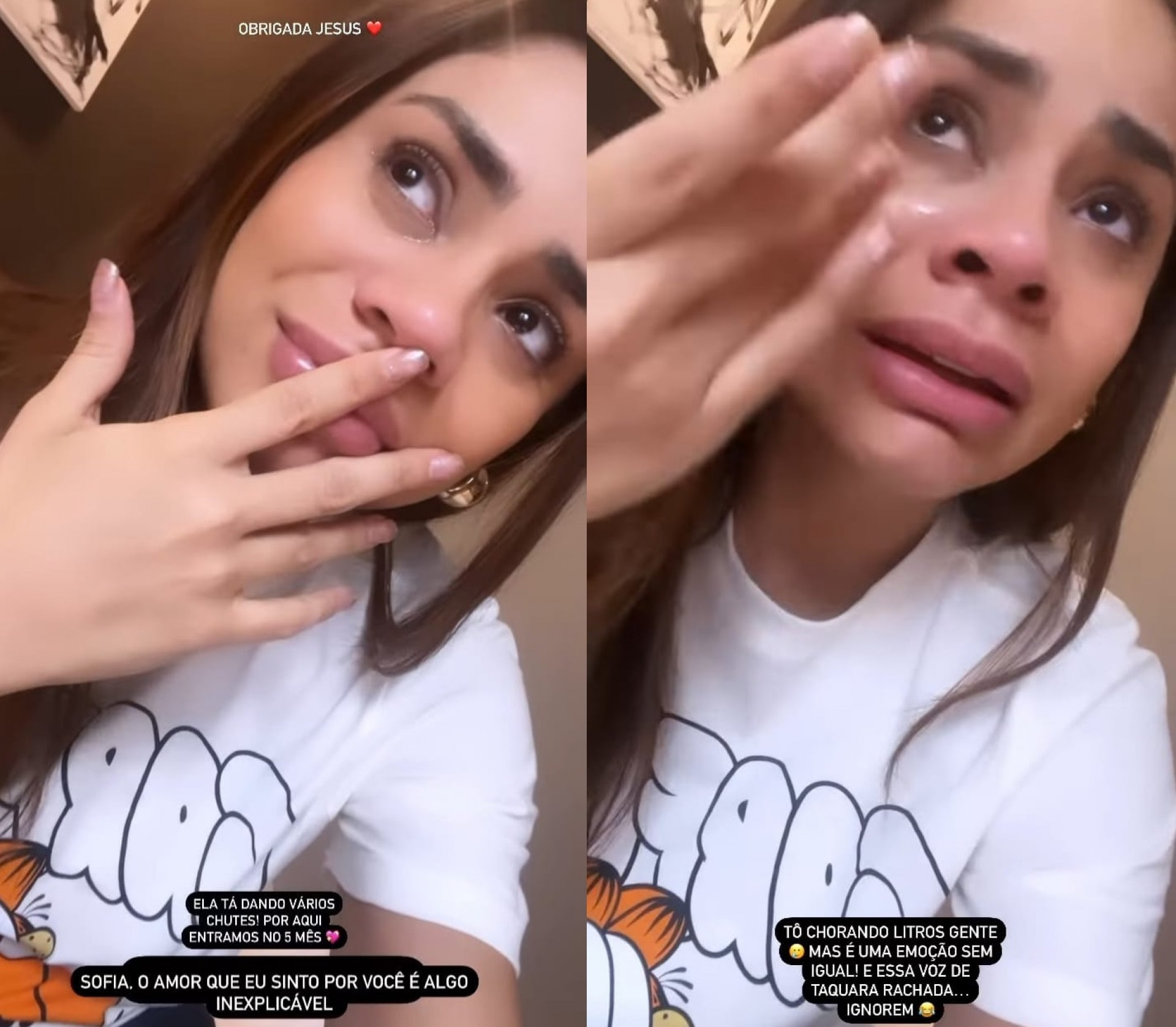 Lexa se emocionou ao sentir a filha chutar na barriga  - Reprodução/Instagram