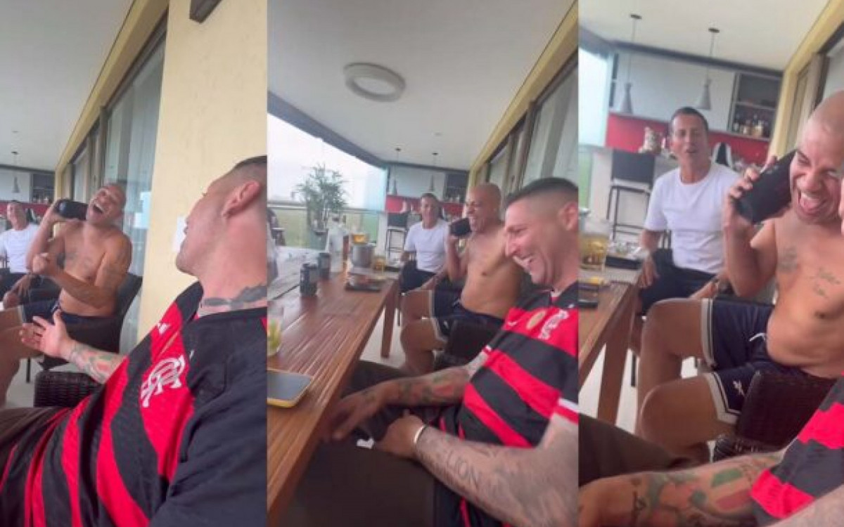 Materazzi veste camisa do Flamengo personalizada para despedida de Adriano Imperador