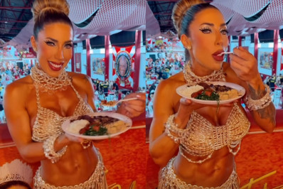 Tati Minerato marca presença em feijoada da Estácio de Sá