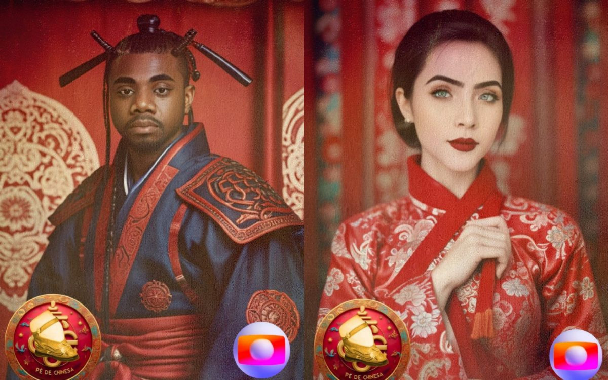 13 - \'Pé de Chinesa\': em agosto deste ano, surgiu no X, antigo Twitter, o trailer de uma telenovela fictícia estrelada por Jade Picon e Davi Brito, escrita por Glória Perez. A produção foi tão bem comprada pelos internautas que muitos duvidaram se aquilo era verdade ou não