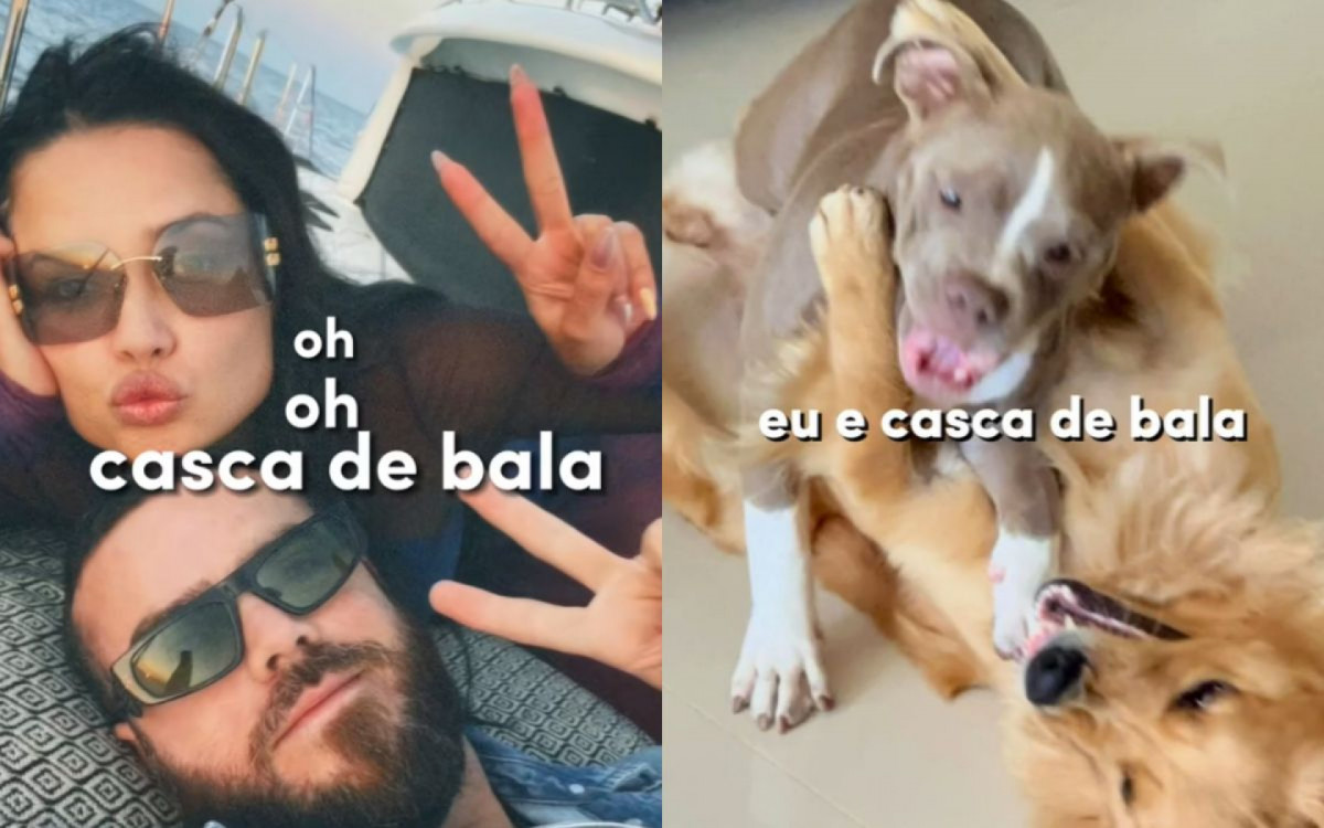 8 - \'Casca de bala\': a música de Thullio Milionário caiu no gosto dos internautas, que começaram a compartilhar seus cascas de bala, aqueles de quem sempre estão juntos. Nesta trend, valia de tudo: casais, amigos, filhos e pais, pets...