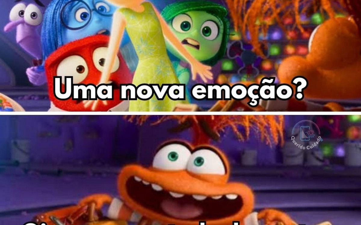3 - \'Uma nova emoção\': com a divulgação e lançamento de \'Divertida Mente 2\', e a chegada de novas emoções no filme, um trecho do trailer, que mostra a ansiedade entrando na cabeça de Riley, viralizou nas redes sociais com os mais diferentes tipos de \'emoções\' chegando