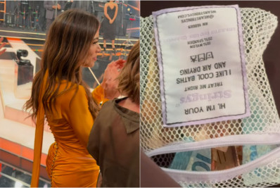 Bonner mostra bolsa de Patricia Abravanel cheia de 'aviõezinhos' e brinca: 'Quem quer dinheiro?'