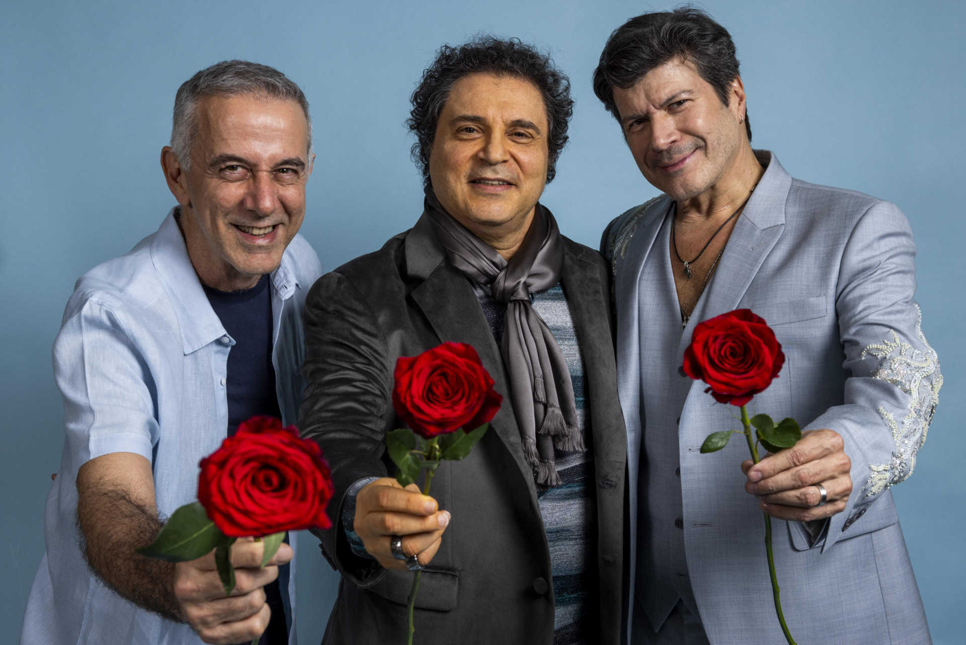 João Baroni, Frejat e Paulo Ricardo no especial Roberto Carlos 2024 - Globo / Daniela Toviansky