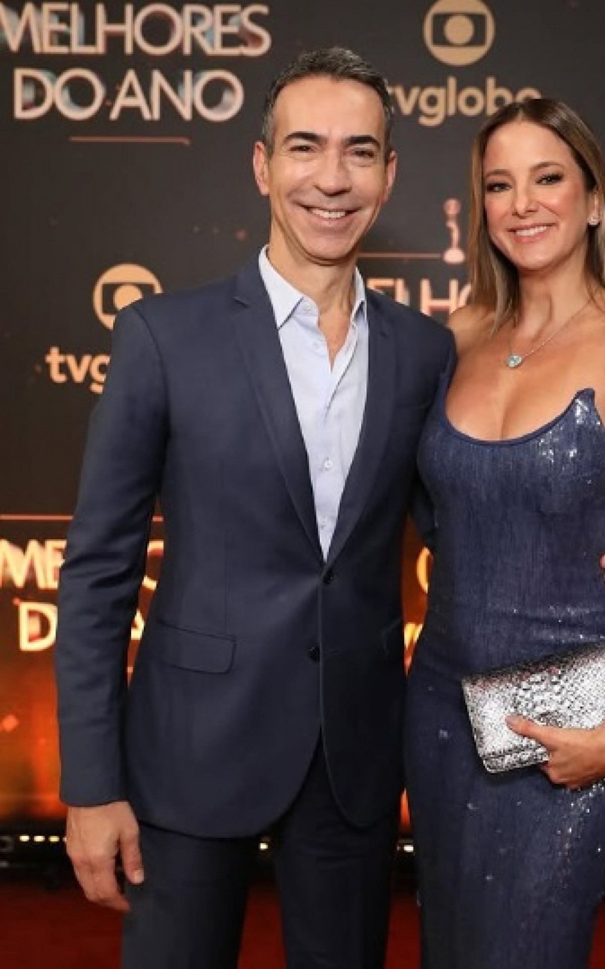 César Tralli com a mulher Ticiane Pinheiro no 'Melhores do Ano' - Reprodução/Instagram