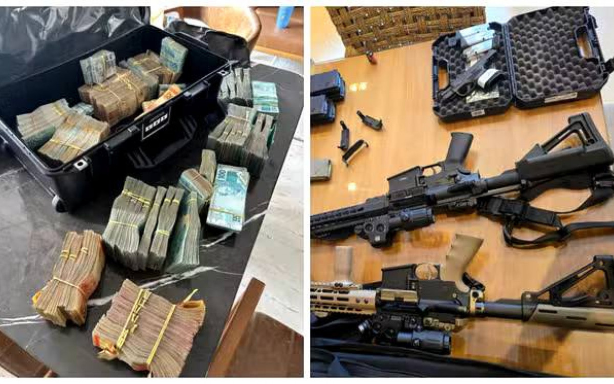 Dinheiro e armas apreendidos durante operação  - Divulgação