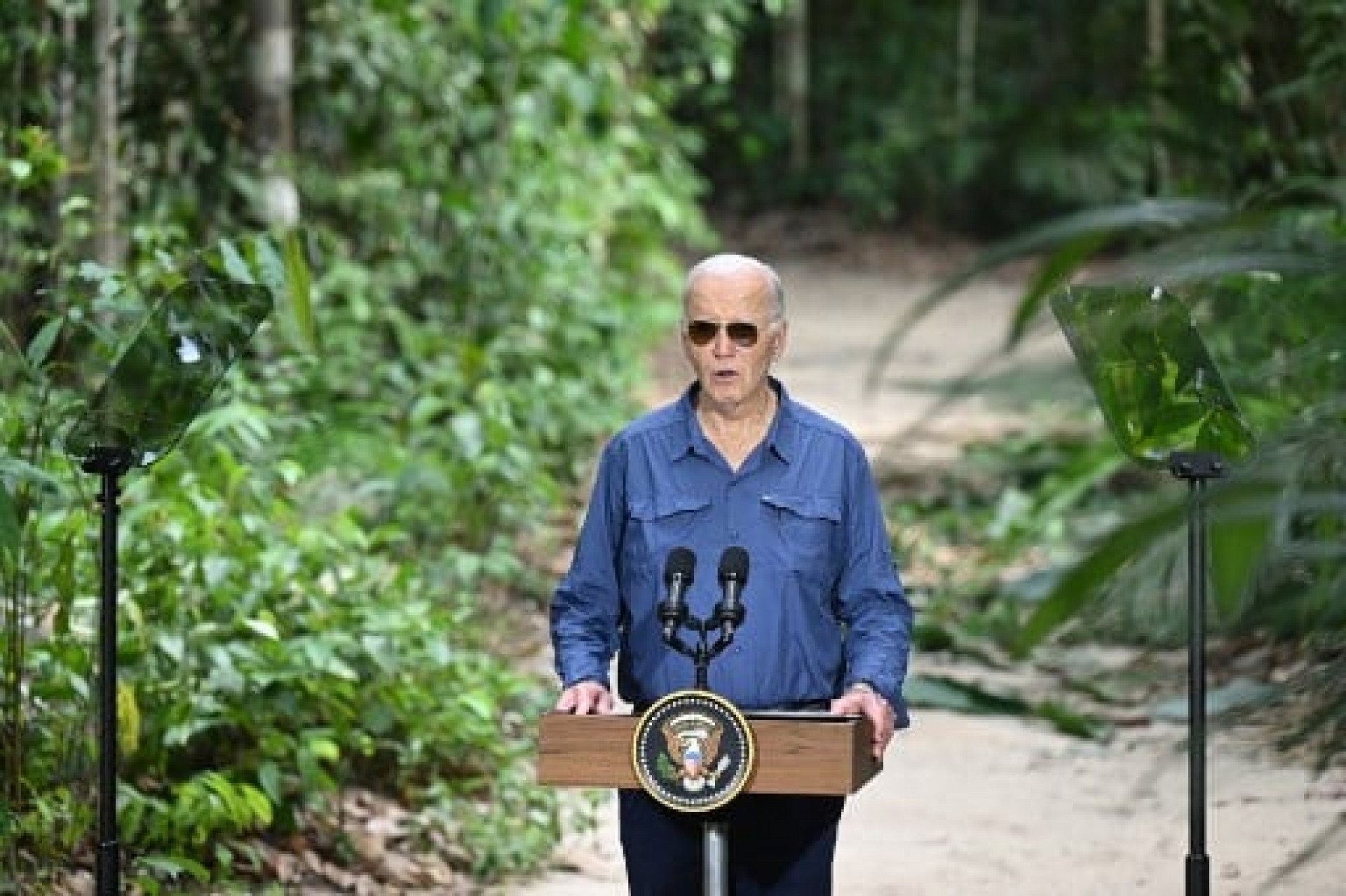 Biden discursa na Amazônia - AFP