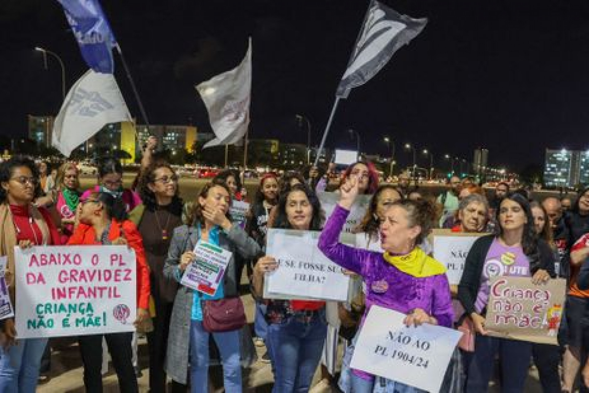 Ato em Brasília contra projeto de lei que equiparava ao crime de homicídio o aborto  - Valter Campanato / Agência Brasil