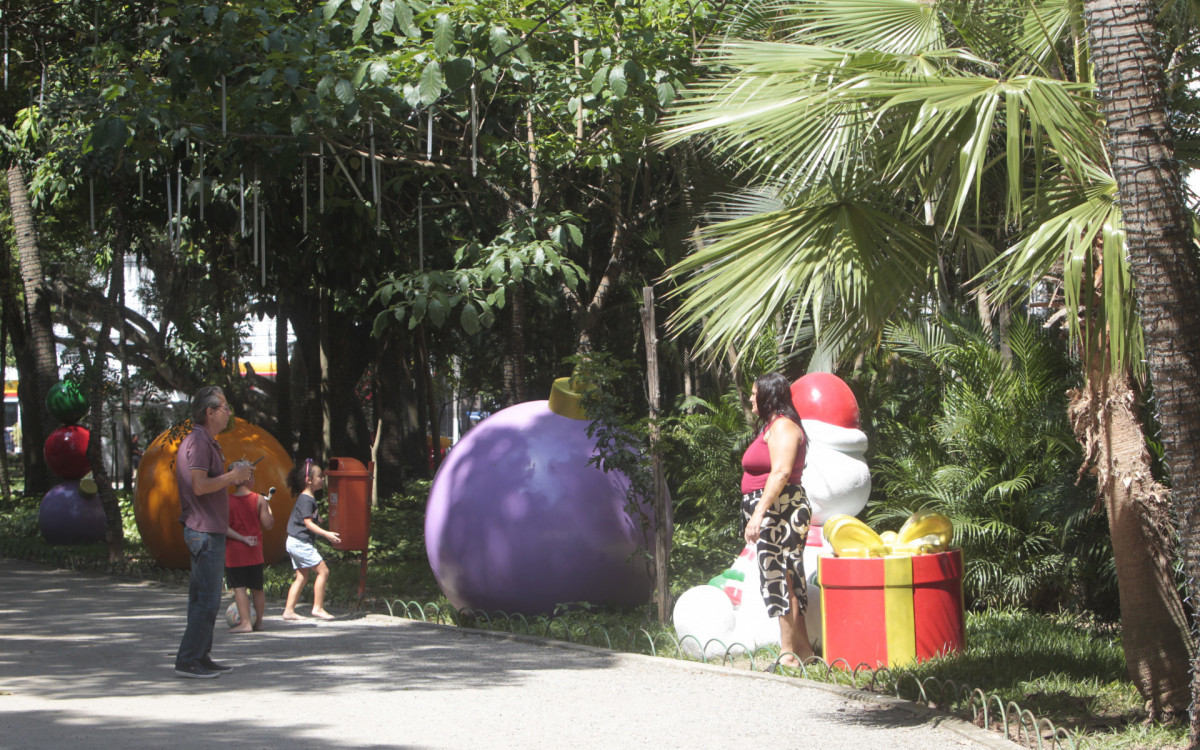 Enfeites de Natal encantam visitantes do Campo de S&atilde;o Bento, no Icara&iacute;, em Niter&oacute;i
