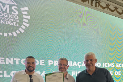 Paty recebe prêmio pelo primeiro lugar do estado em índice do ICMS Ecológico
