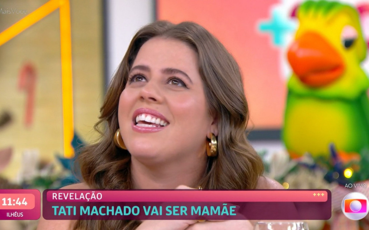 Tati Machado anunciou a gravidez durante o 'Mais Você' - Reprodução