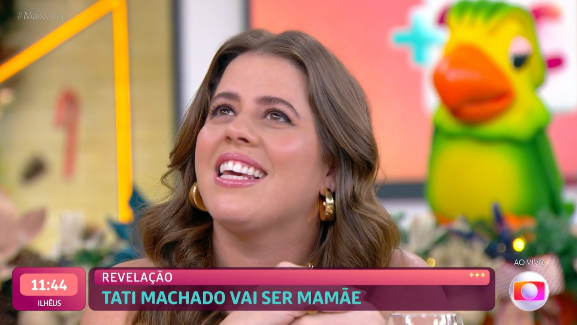 Tati Machado anunciou a gravidez durante o 'Mais Você' - Reprodução