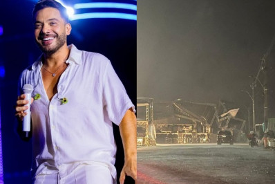 Chuva destrói palco e show de Wesley Safadão é cancelado