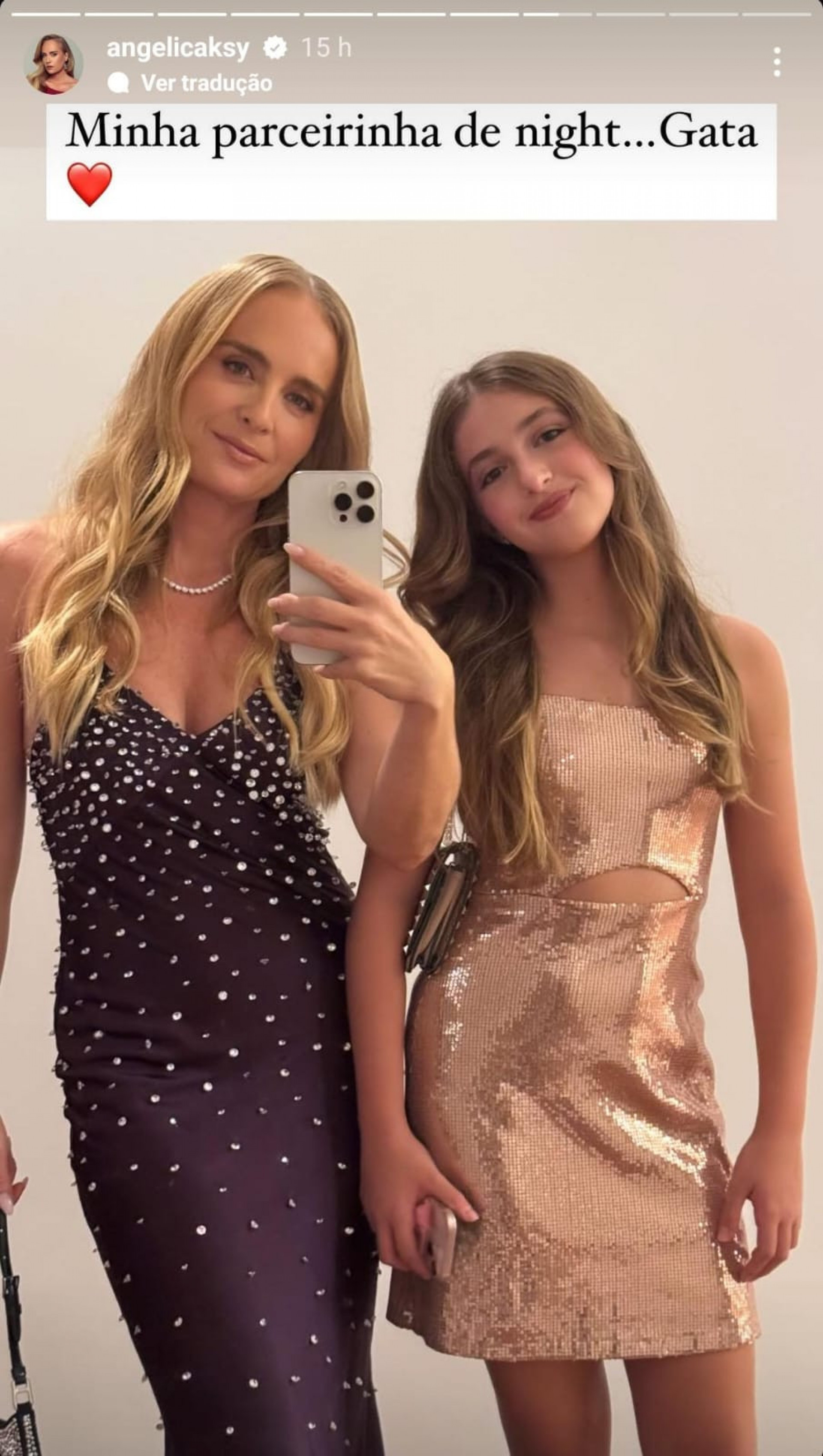 Angélica aproveita noite de festa com a filha, Eva: 'Minha parceirinha' - Reprodução / Instagram
