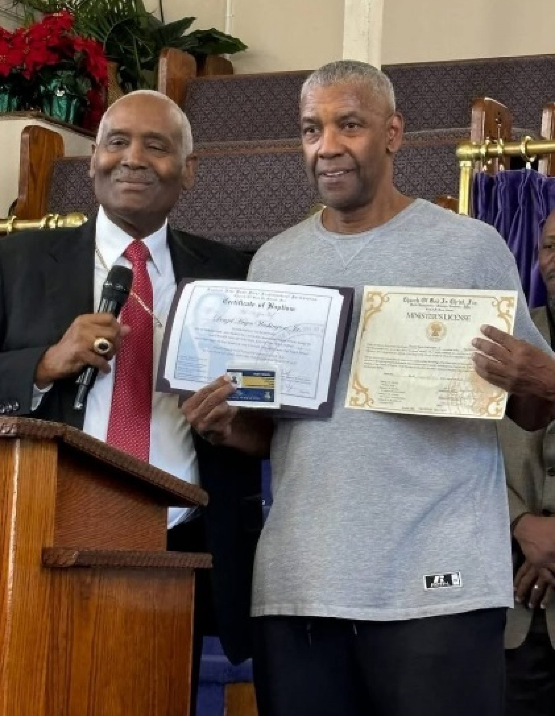 Denzel Washington recebeu licença de pastor - Reprodução/Redes Sociais