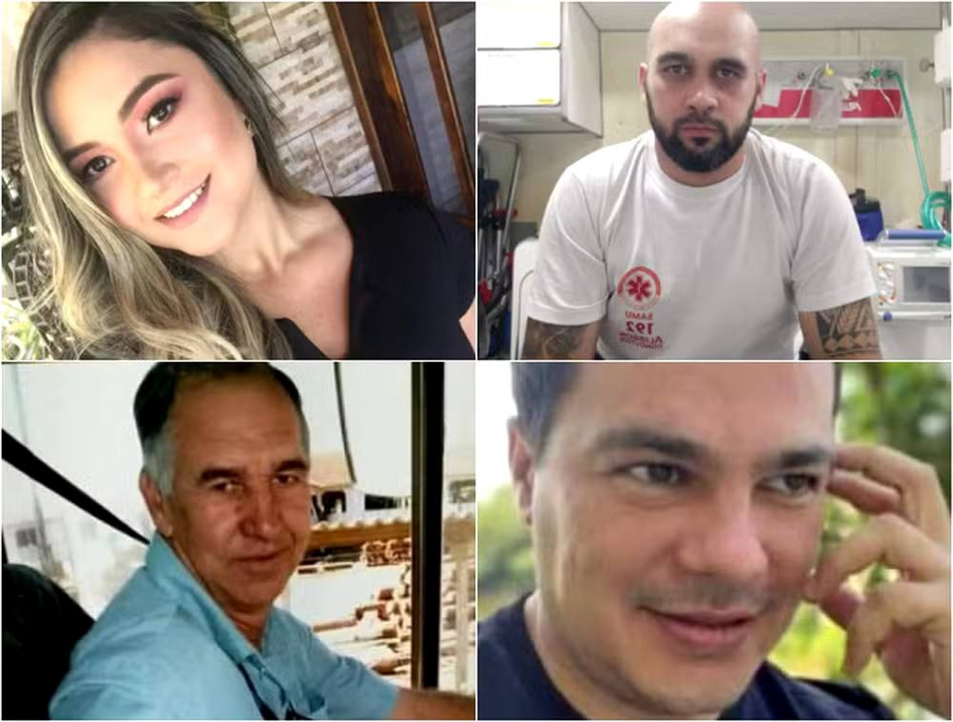 Brenda Santos, Alisson Ferreira, Altair dos Santos Silva e Leandro Martins, vítimas da batida - Reprodução