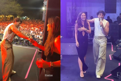 Nattan chama Rafa Kalimann para palco em show na Bahia e se derrete: 'Linda'