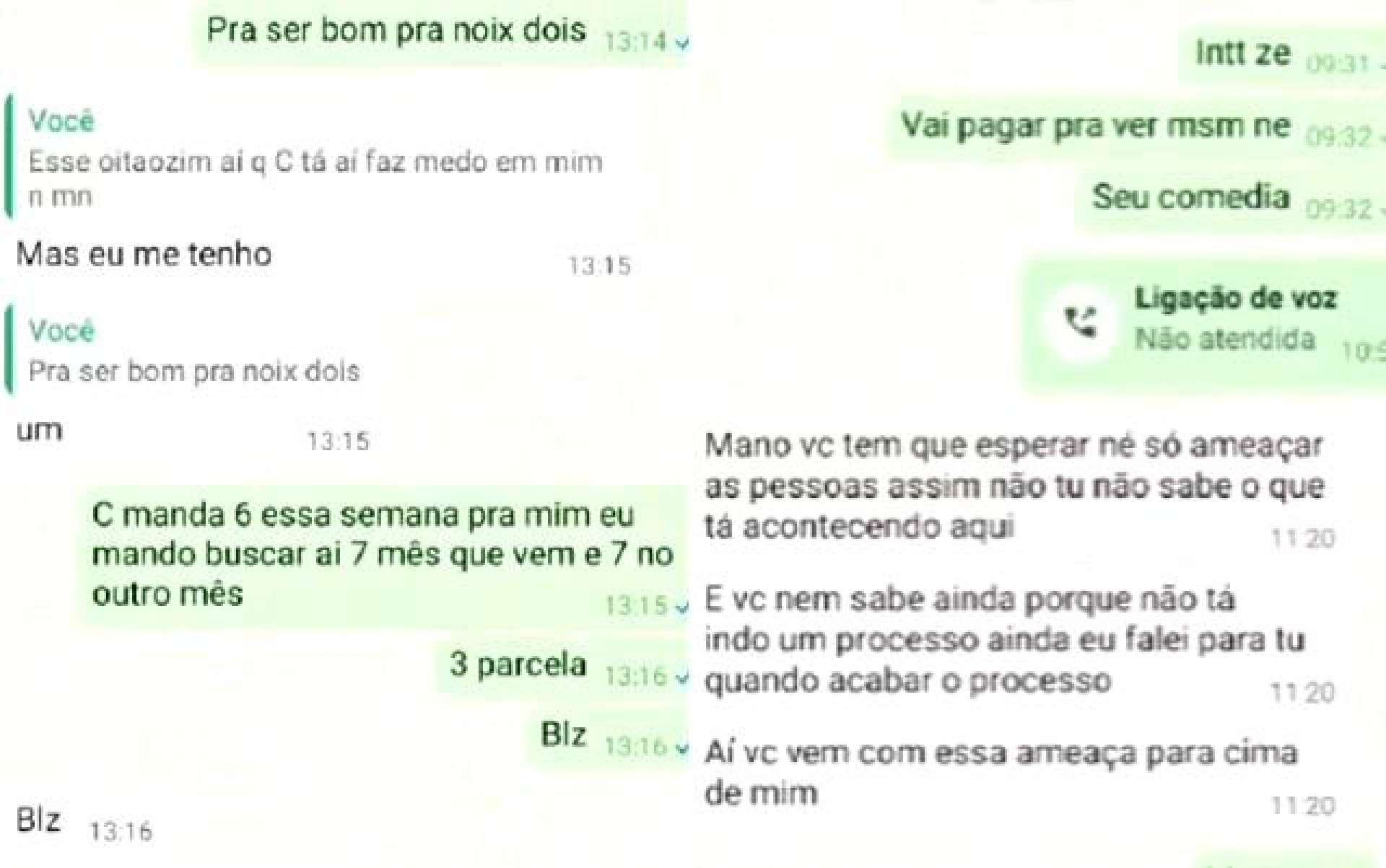 Prints mostram conversa de genro de fazendeiro assassinado e executor do crime - Divulgação/Polícia Civil