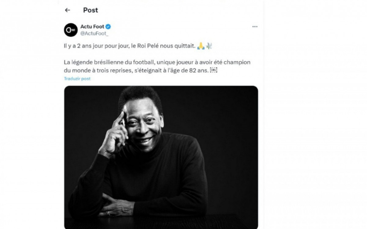 Morte de Pelé completou dois anos. Rei do futebol recebeu homenagens nas redes sociais