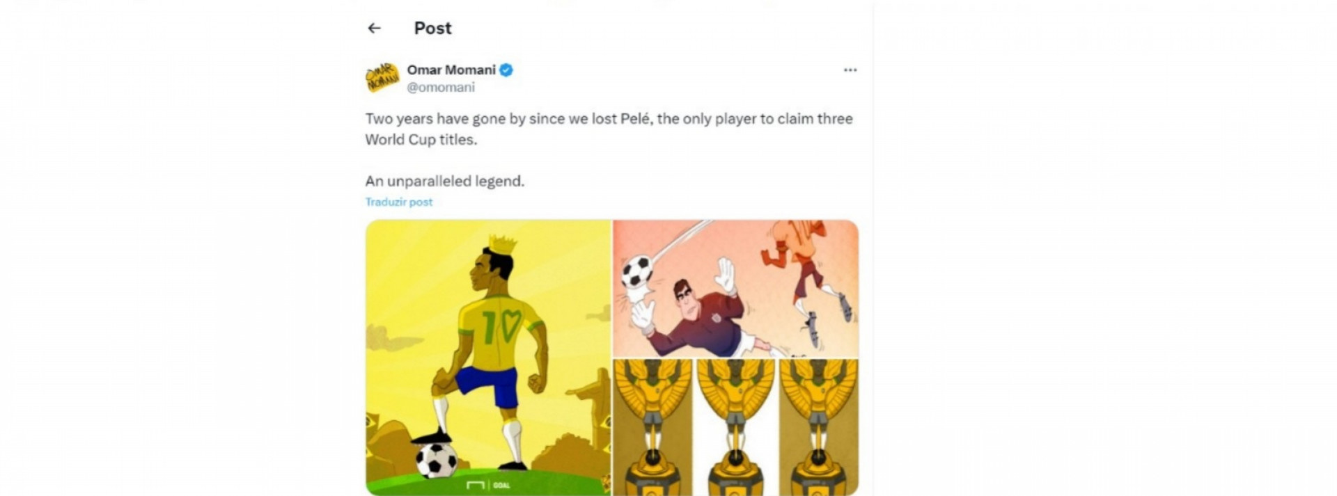 Morte de Pelé completou dois anos. Rei do futebol recebeu homenagens nas redes sociais